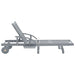 Garden Sun Lounger Grey Solid Acacia Wood Apktk