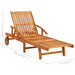 Garden Sun Lounger With Table And Cushion Solid Wood Acacia