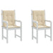 Garden Lowback Chair Cushions 2 Pcs Beige 100x50x3 Cm