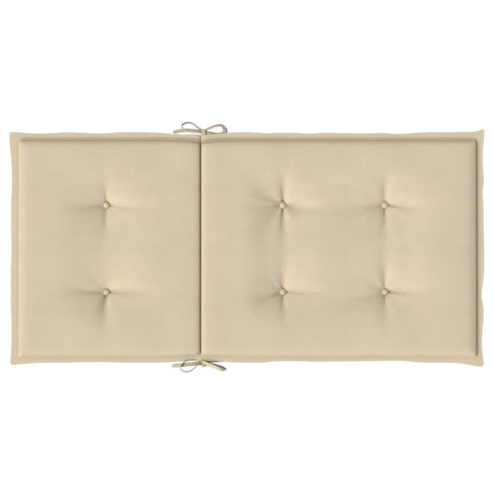 Garden Lowback Chair Cushions 2 Pcs Beige 100x50x3 Cm