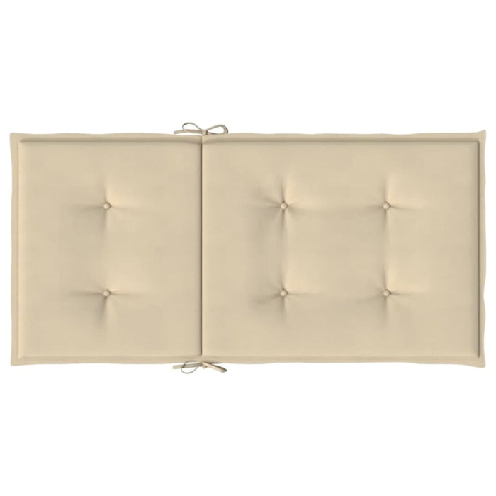 Garden Lowback Chair Cushions 4 Pcs Beige 100x50x3 Cm