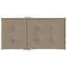 Garden Lowback Chair Cushions 4 Pcs Taupe 100x50x3 Cm
