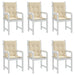 Garden Lowback Chair Cushions 6 Pcs Beige 100x50x3 Cm