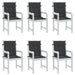 Garden Lowback Chair Cushions 6 Pcs Black 100x50x3 Cm