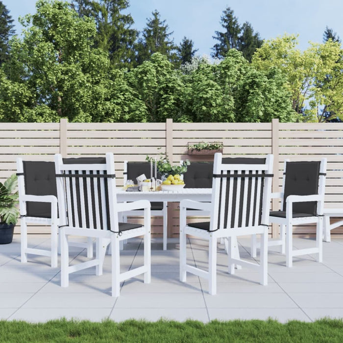 Garden Lowback Chair Cushions 6 Pcs Black 100x50x3 Cm