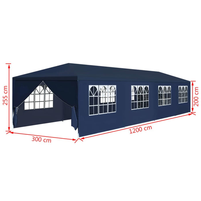 Garden Marquee 3x12 m Blue Koatb