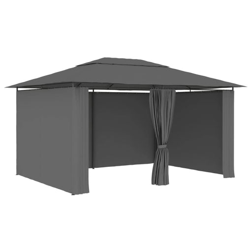 Garden Marquee With Curtains 4x3 m Anthracite Aiklb