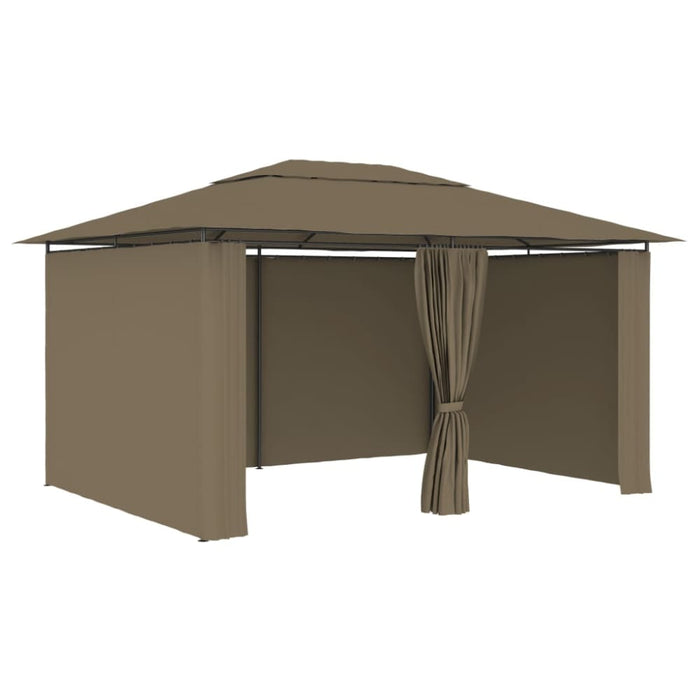 Garden Marquee With Curtains 4x3 m Taupe Toxxtx