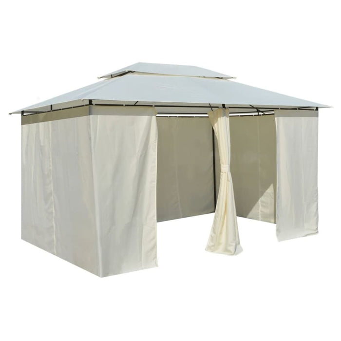 Garden Marquee with Curtains 4x3 m White Atxol