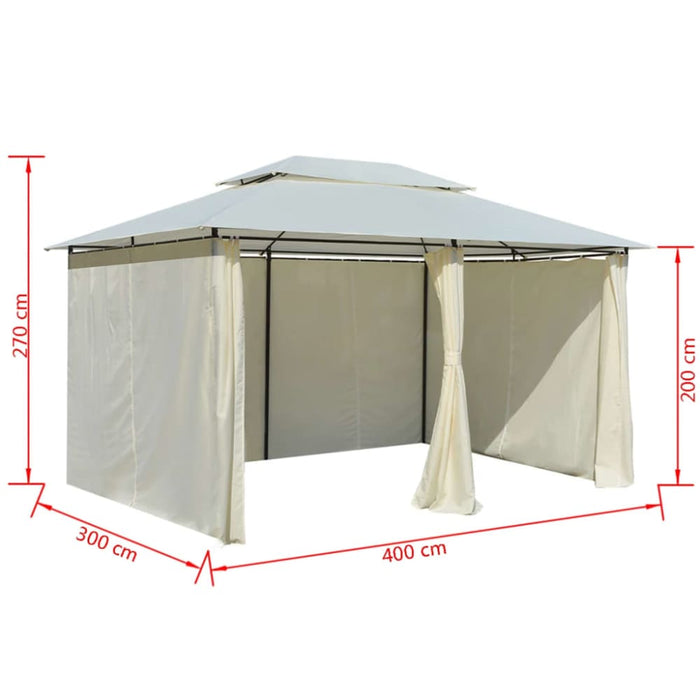 Garden Marquee with Curtains 4x3 m White Atxol