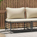 Garden Middle Sofa with Beige Cushions Poly Rattan Tlaoto