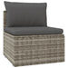 Garden Middle Sofa with Cushion Grey 57x57x56 Cm Poly