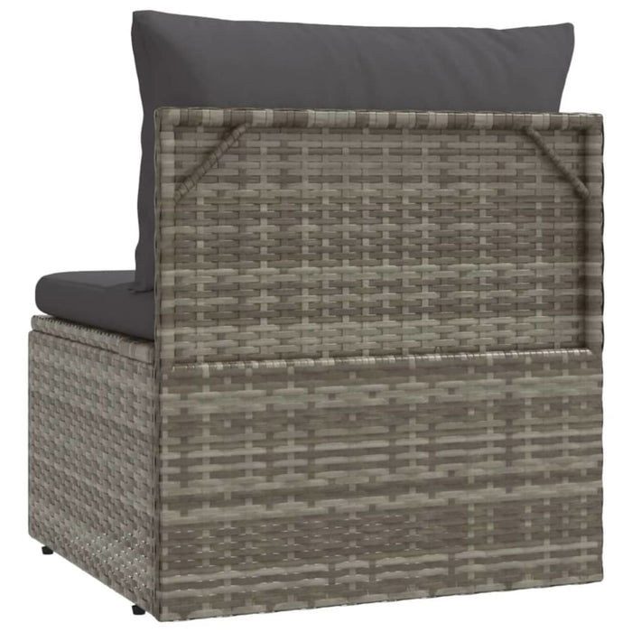 Garden Middle Sofa with Cushion Grey 57x57x56 Cm Poly
