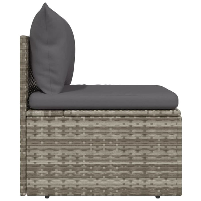 Garden Middle Sofa with Cushion Grey 57x57x56 Cm Poly