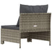 Garden Middle Sofa with Cushion Grey Poly Rattan Tlxlka