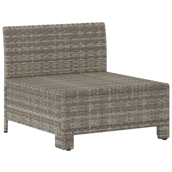 Garden Middle Sofa with Cushion Grey Poly Rattan Tlxlka