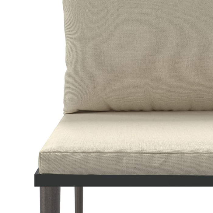 Garden Middle Sofa with Cushions Grey Poly Rattan Tlaoxa