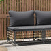 Garden Middle Sofa with Dark Grey Cushions Poly Rattan