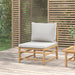 Garden Middle Sofa with Light Grey Cushions Bamboo Tlxxik