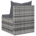 Garden Middle Sofas with Cushions 2 Pcs Grey Poly Rattan