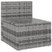Garden Middle Sofas with Cushions 2 Pcs Grey Poly Rattan