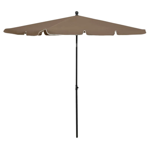 Garden Parasol With Pole 210x140 Cm Taupe Toppal