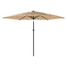 Garden Parasol With Steel Pole Brown 288x288x225 Cm Abbpobp