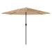 Garden Parasol With Steel Pole Brown 324x324x247 Cm Abbpobk