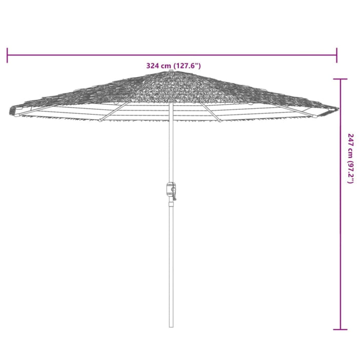 Garden Parasol With Steel Pole Brown 324x324x247 Cm Abbpobk