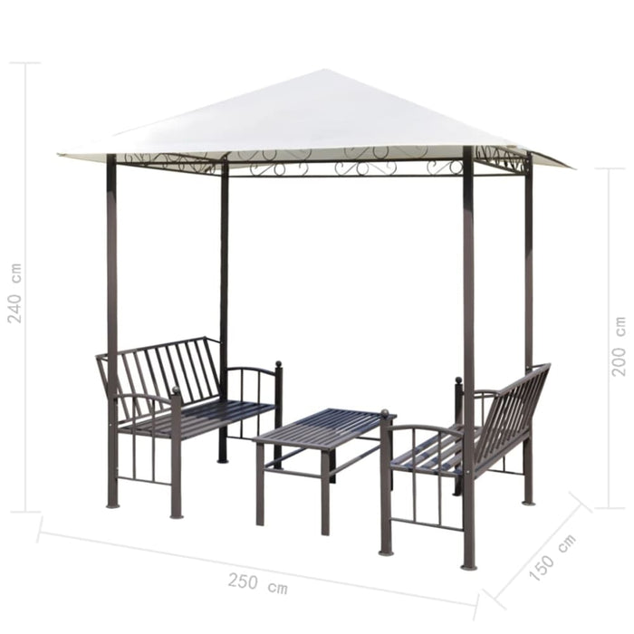 Garden Pavilion with Table and Benches 2.5x1.5x2.4 m Atxon
