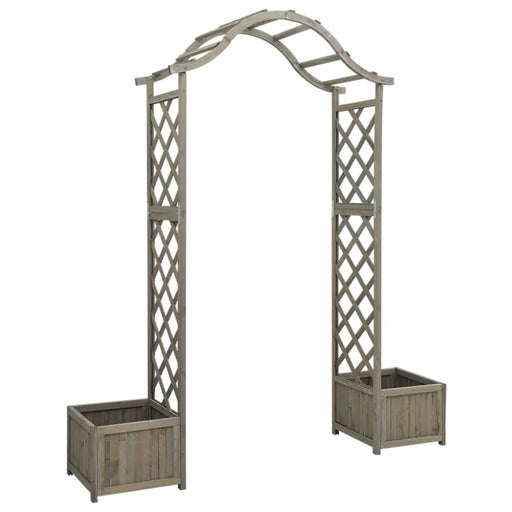 Garden Pergola with Planter Grey Solid Firwood Toltkx