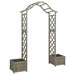 Garden Pergola with Planter Grey Solid Firwood Toltkx