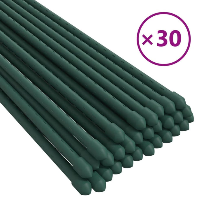 Garden Plant Stakes 30 Pcs Green 180 Cm Steel Toktio