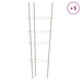 Garden Plant Supports with 4 Rings 5 Pcs Green 90 Cm Steel