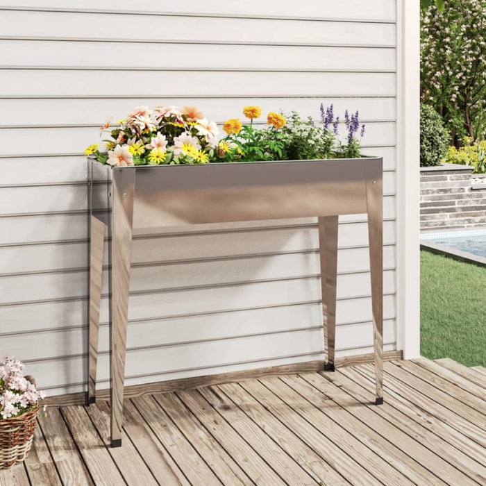 Garden Planter 100.5x40.5x90 Cm Galvanised Steel Opxxlx