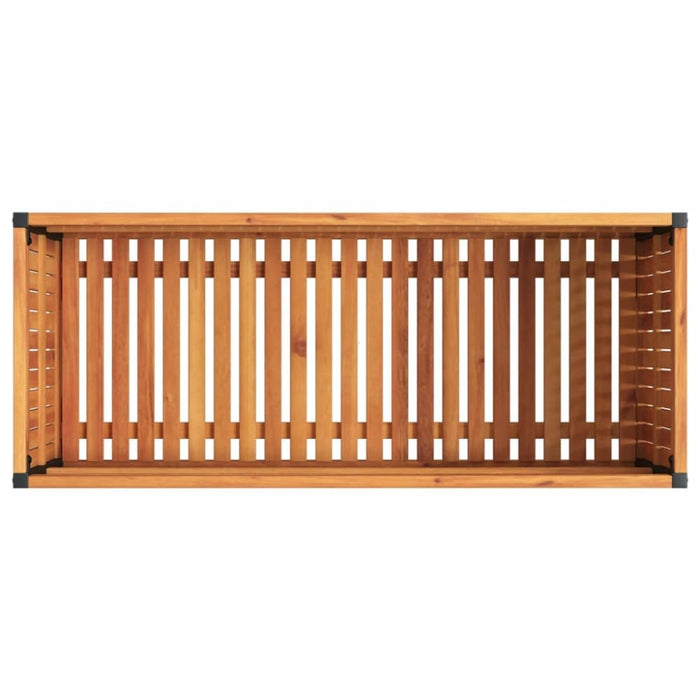Garden Planter 110x45x44 Cm Solid Wood Acacia And Steel