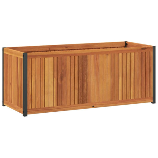 Garden Planter 110x45x44 Cm Solid Wood Acacia And Steel