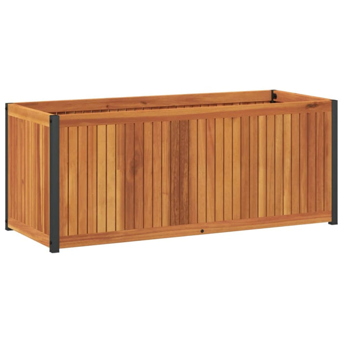 Garden Planter 110x45x44 Cm Solid Wood Acacia And Steel