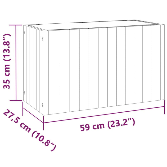 Garden Planter 59x27.5x35 Cm Solid Wood Acacia Tllpbp