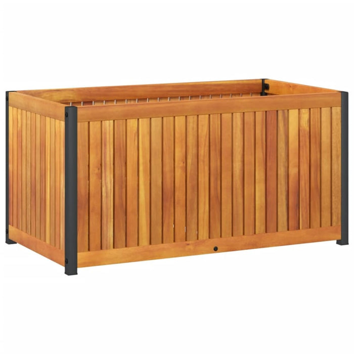 Garden Planter 85x45x44 Cm Solid Wood Acacia And Steel