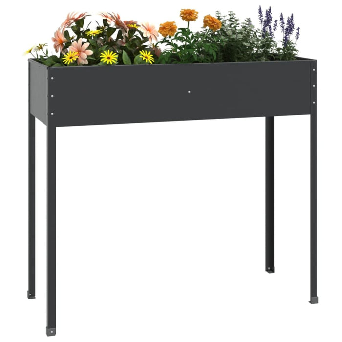 Garden Planter Anthracite 100.5x40.5x90 Cm Galvanised Steel