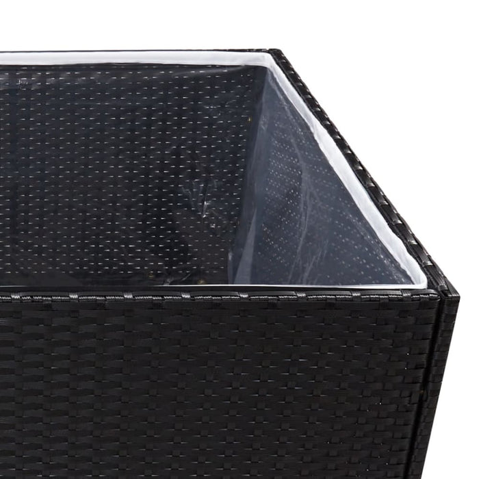 Garden Planter Black 157x80x80 Cm Poly Rattan Tokoia