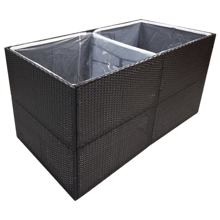 Garden Planter Black 157x80x80 Cm Poly Rattan Tokoia