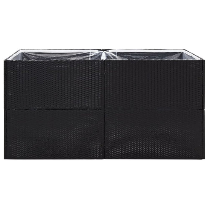 Garden Planter Black 157x80x80 Cm Poly Rattan Tokoia