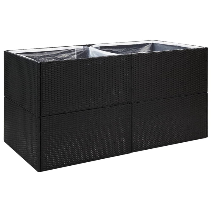 Garden Planter Black 157x80x80 Cm Poly Rattan Tokoia