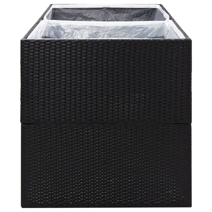 Garden Planter Black 157x80x80 Cm Poly Rattan Tokoia