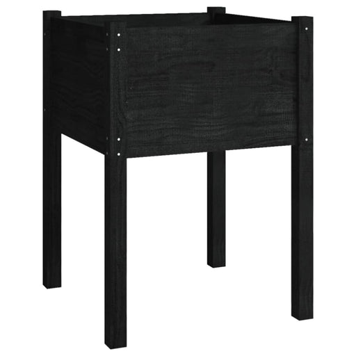 Garden Planter Black 50x50x70 Cm Solid Pinewood Nobnbi