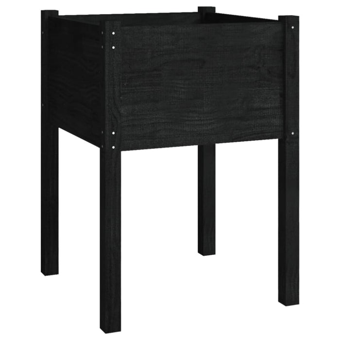 Garden Planter Black 50x50x70 Cm Solid Pinewood Nobnbi
