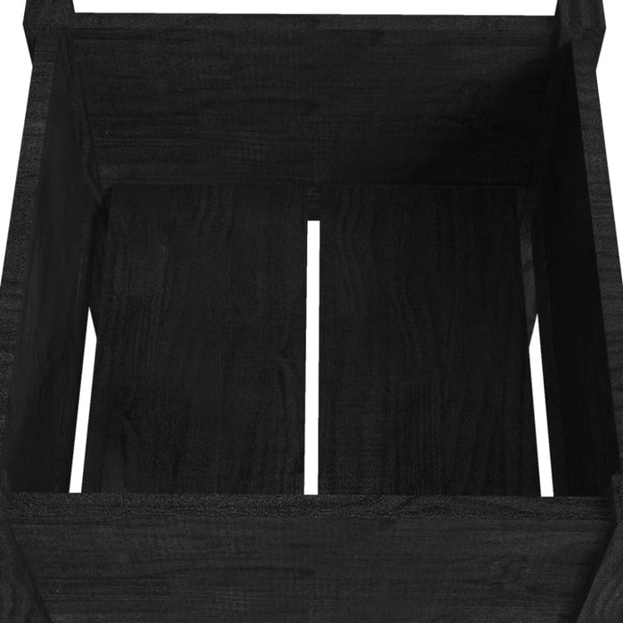Garden Planter Black 50x50x70 Cm Solid Pinewood Nobnbi