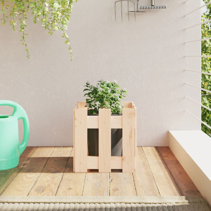 Garden Planter with Fence Design 30x30x30 Cm Solid Wood